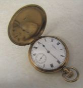 9ct gold Waltham full hunter pocket watch no 19338750, Dennison watch case, total weight 91.7 g,