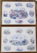 2 framed Colin Carr prints of Grimsby and Cleethorpes 61 cm x 46 cm