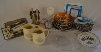 Various collectors plates including Royal Doulton 'Heroes Of The Sky' , 4 musical trinket pots,