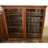 Early 20th century display cabinet on ogee bracket feet Ht 129cm L 128cm D 33cm