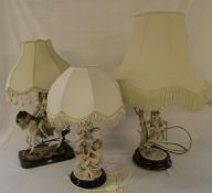 3 figural table lamps inc 2 by Capodimonte