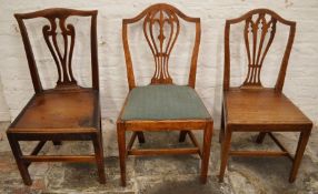 3 Georgian chairs in the Chippendale & Hepplewhite style