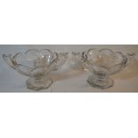 Pair of Art Deco Davidson Chippendale style fruit bowls Ht 15cm W 32cm inc handles