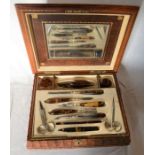 Leather cased manicure set 28cm by 24cm