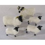 Beswick black faced sheep inc ram (ewe's front feet damaged)