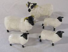 Beswick black faced sheep inc ram (ewe's front feet damaged)