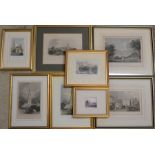 7 framed Lincolnshire prints including Louth plus one other