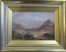 Framed oil on board of a landscape 'Castle Cragg Borrowdale' signed E H Holder 43 cm x 33 cm (size