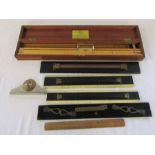 Selection of Architect / draughtman's drawing instruments / rulers etc inc Stanley