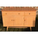 Ercol sideboard L 124cm D 46cm with retailer label Hopewells Nottingham