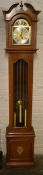 20th century German weight driven longcase clock with Westminster chime Ht 196cm W 36cm