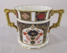 Royal Crown Derby old imari pattern 1128 loving cup, first quality, H 8 cm