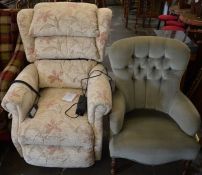 Royams electric recliner chair (purchased in October 2020 for £1445) & a modern button back chair