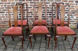 4 + 2 Queen Anne style mahogany dining chairs