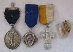 Small collection of Masonic medals inc one silver medal 1914-18 awarded to W Bros C F A Hartung P.