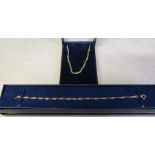 9ct gold necklace, L 45 cm, weight 3.3 g with matching bracelet L 17.5 cm weight 1.5 g (both boxed)