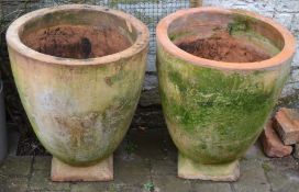 Pair of extremely large terracotta planters Ht 59cm