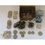 Assorted coins inc £5 coins, £2 1995 50th anniversary of WWII, 1994 50p 50th anniversary of