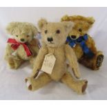 3 Merrythought teddy bears inc London 2012 no 740 of a special edition H 32 cm and Timmy the teddy