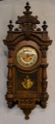 Vienna regulator wall clock with 2 train spring driven movement with butterfly decorated dial & an