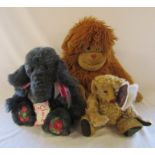 3 collectable soft toys - 'Marvin' ape by Russ, Webster limited edition bear 1/10 H 30 by