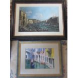 2 framed Venetian prints inc R J Ranyard 61.5 cm x 50 cm (other 83 cm x 64 cm) (size including
