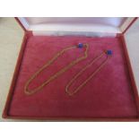 9ct gold matching necklace L 45 cm and bracelet L 17.5 cm, total weight 2.2 g
