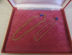 9ct gold matching necklace L 45 cm and bracelet L 17.5 cm, total weight 2.2 g