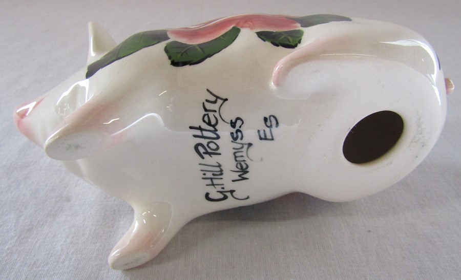 Wemyss G Hill Pottery pig, cabbage rose pattern, L 16 cm - Image 4 of 4
