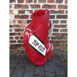 Spalding 'Top-flite' red golf bag (appears unused)