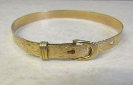 9ct gold expanding bangle (D 5.5 cm - 6.5 cm), weight 7.4 g