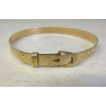 9ct gold expanding bangle (D 5.5 cm - 6.5 cm), weight 7.4 g