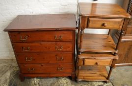 Modern pine chest of drawers & 2 bedside cabinets