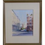Dennis John Hanceri (1928-2011) framed watercolour 'St Botolph's' 38 cm x 43 cm (size including