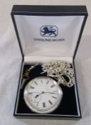 Swiss silver pocket watch, Camerer Kuss & Co 56 New Oxford Street, London, 3 bears mark D 5 cm