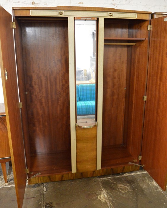 2 mid 20th century Beautility wardrobes one with swivel mirror Ht 178cm W 130cm & 92cm - Image 4 of 6