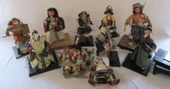 Various Japanese Samurai warrior dolls (2 boxes)