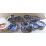 Selection of mainly blue and white ceramics inc Spode