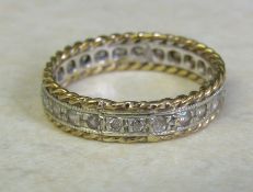 9ct gold full eternity ring with cz stones, size O/P weight 2.9 g