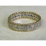 9ct gold full eternity ring with cz stones, size O/P weight 2.9 g