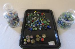 Selection of assorted marbles inc some early examples