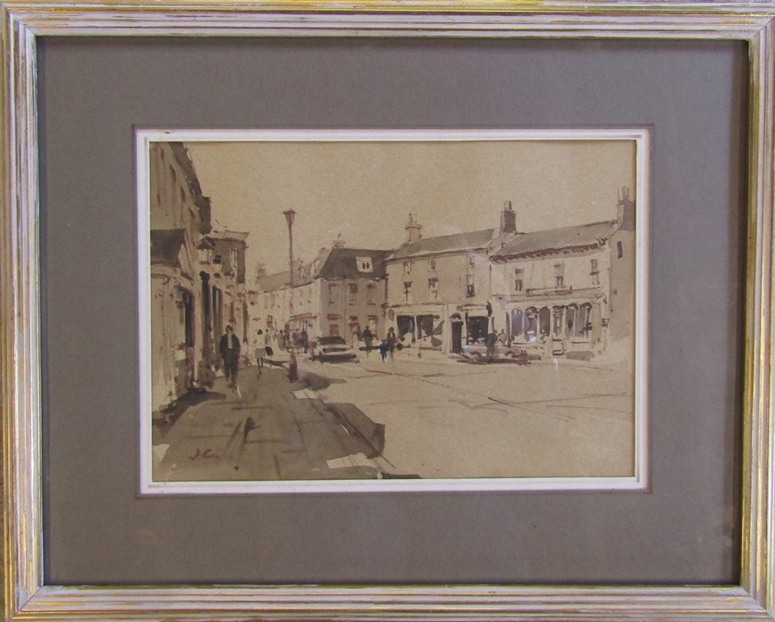 John S Crawley - framed watercolour of Holt Norfolk 38 cm x 30 cm (size including frame)