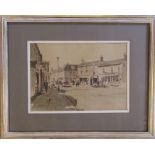 John S Crawley - framed watercolour of Holt Norfolk 38 cm x 30 cm (size including frame)