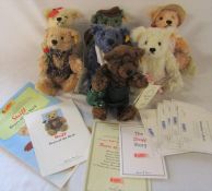 Steiff Bears of the week by Danbury Mint, 7 bears, all with certificates