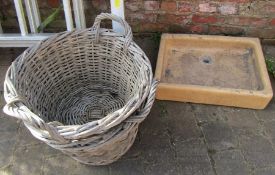 Butlers sink and 2 Lincolnshire potato baskets
