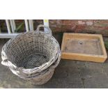 Butlers sink and 2 Lincolnshire potato baskets