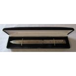 Silver Centennial Month March 1993 letter opener Birmingham 1993 with diamond accent L 20.5 cm