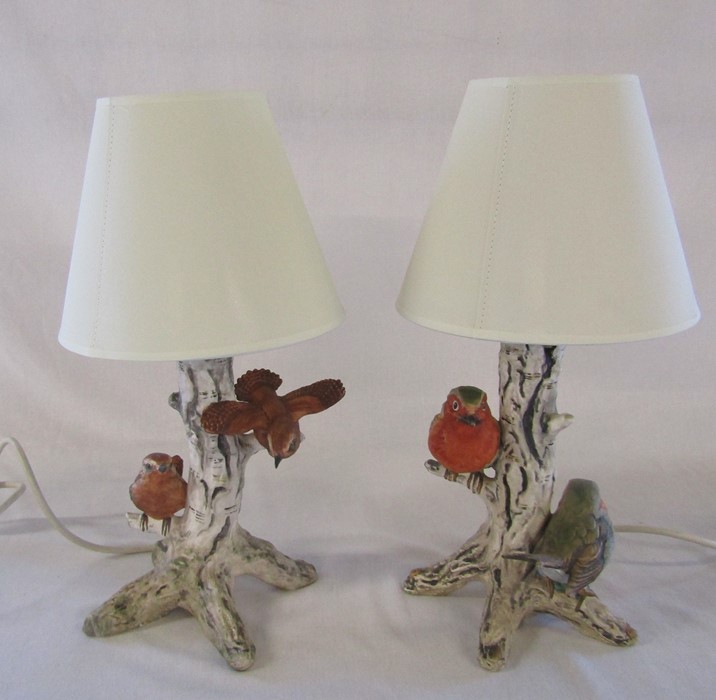 Pair of Goebel bird figural table lamps H 38 cm - Image 2 of 2