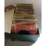 Box of 7" singles inc The Rolling Stones, Nat King Cole, Platters, Frank Sinatra, Cilla Black, The