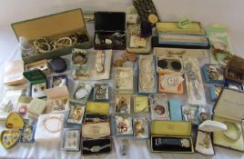 Quantity of costume jewellery and watches